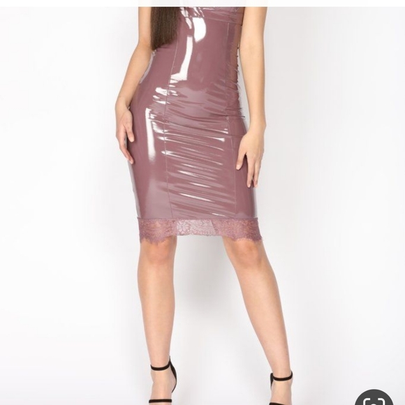 Latex with a side of lace dress- Fashion Nova - Picture 2 of 3